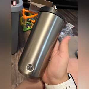 Silver 12oz starbucks tumbler for hot drinks!